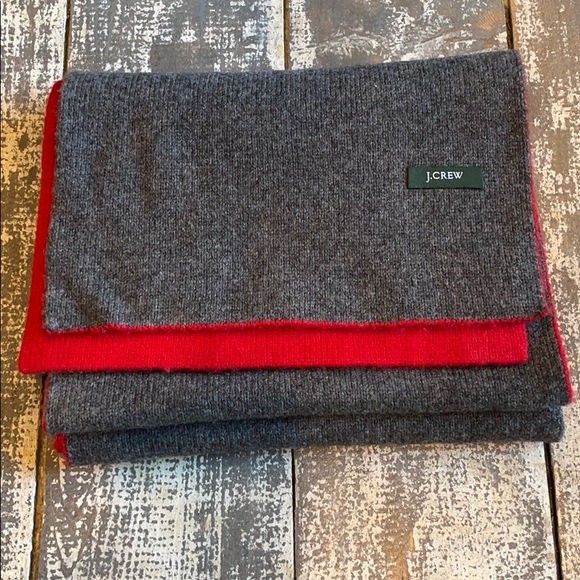 J. Crew Other - J Crew Mens Scarf+Red & Gray+Wool